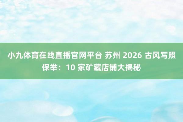 小九体育在线直播官网平台 苏州 2026 古风写照保举：10 家矿藏店铺大揭秘