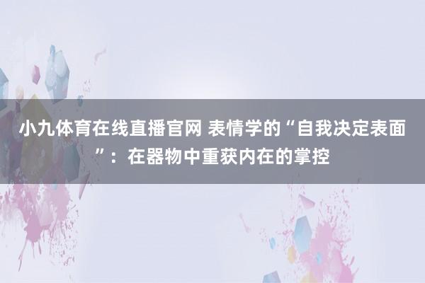 小九体育在线直播官网 表情学的“自我决定表面”：在器物中重获内在的掌控