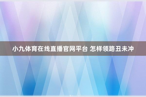 小九体育在线直播官网平台 怎样领路丑未冲